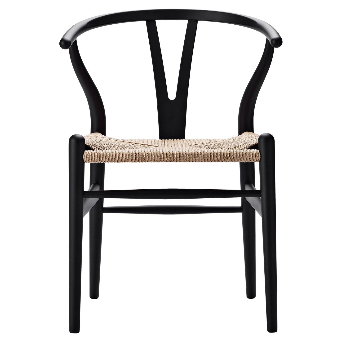 CH24 Wishbone Dining Chair - Natural Paper Cord, Black Beech