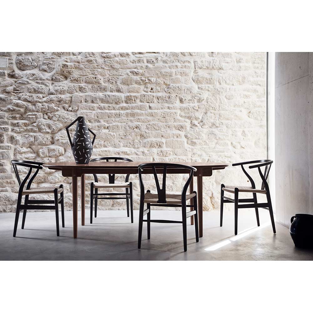 CH24 Wishbone Dining Chair - Natural Paper Cord, Black Oak – Rouse