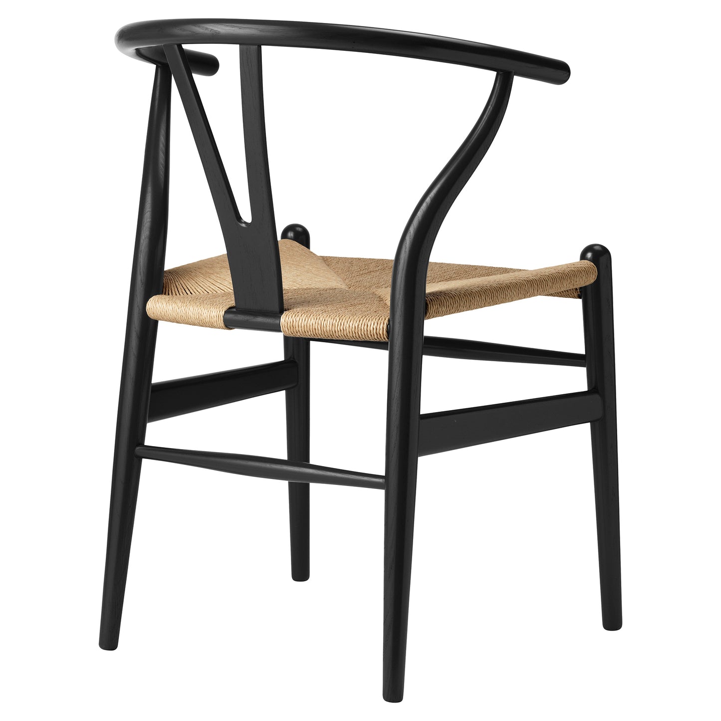 CH24 Wishbone Dining Chair - Natural Paper Cord, Black Oak