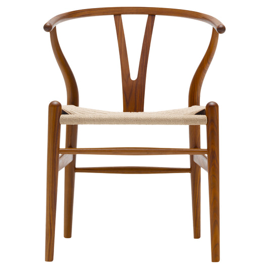 CH24 Wishbone Dining Chair - Natural Paper Cord, Walnut Lacquer