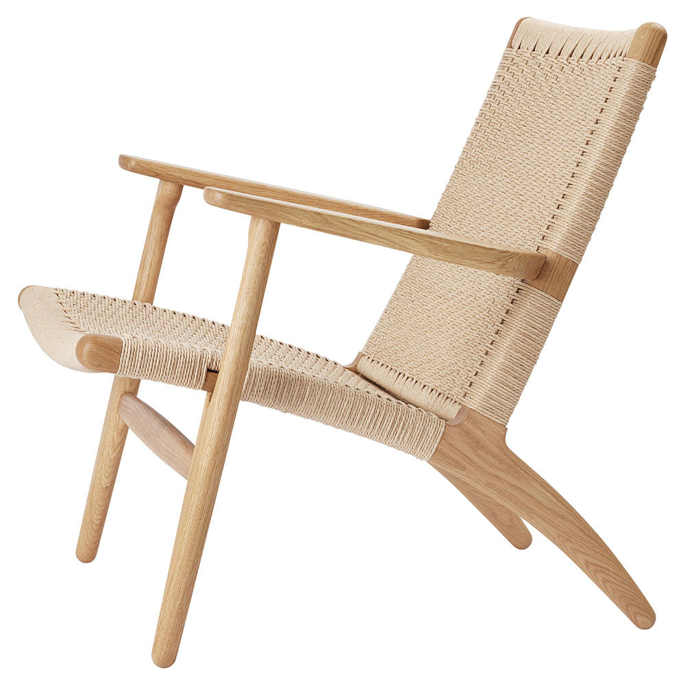 CH25 Easy Lounge Chair - Natural Paper Cord, Oak Oil