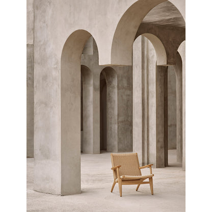 CH25 Easy Lounge Chair - Natural Paper Cord, Oak Oil