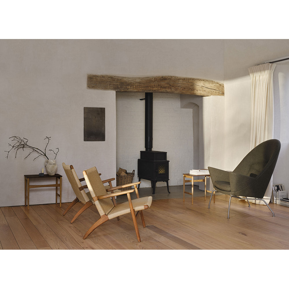 CH25 Easy Lounge Chair - Natural Paper Cord, Walnut Oil