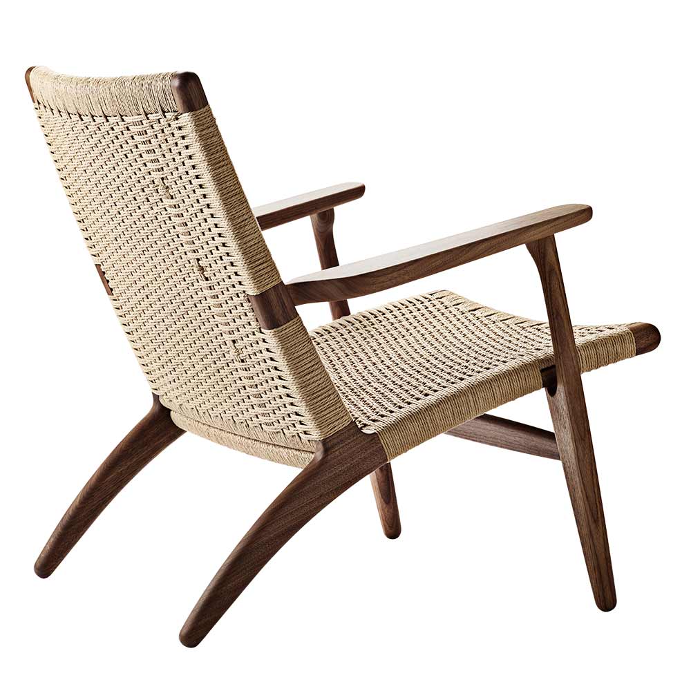 CH25 Easy Lounge Chair - Natural Paper Cord, Walnut Oil