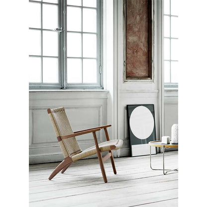 CH25 Easy Lounge Chair - Natural Paper Cord, Walnut Oil