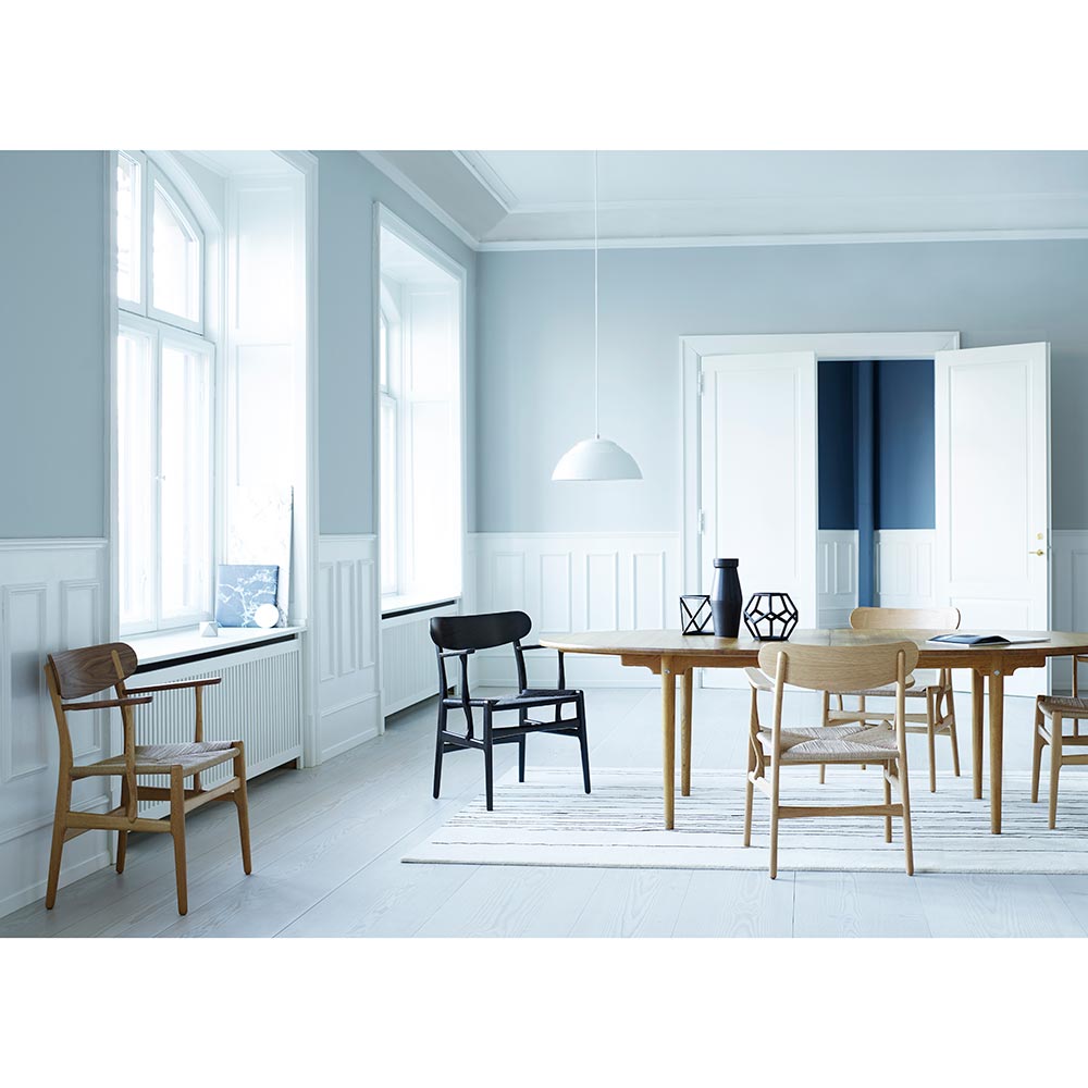 CH26 Dining Chair - Black Paper Cord, Black Oak
