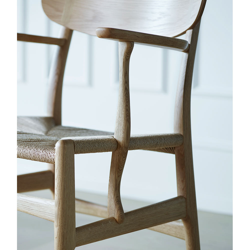 CH26 Dining Chair - Black Paper Cord, Oak