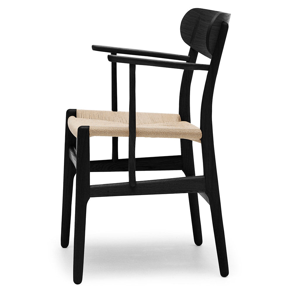 CH26 Dining Chair - Natural Paper Cord, Black Oak