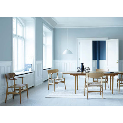 CH26 Dining Chair - Natural Paper Cord, Oak Frame, Walnut Backrest