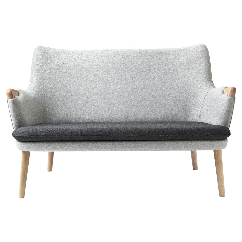 CH72 Sofa - Divina Melange 3 120, Cushion Divina Melange 3 180, Oak Soap