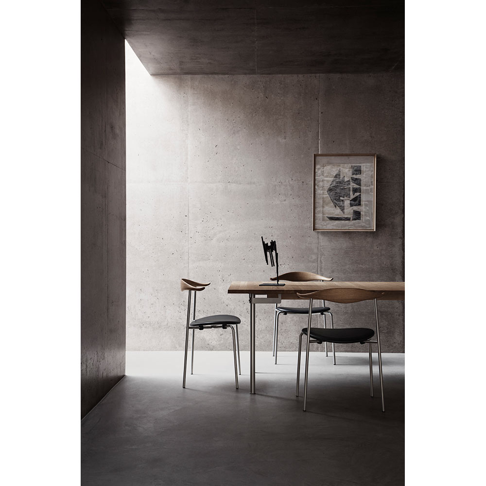 CH88T Dining Chair - Beech, Stainless Steel