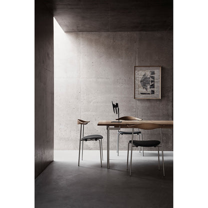 CH88T Dining Chair - Beech, Stainless Steel