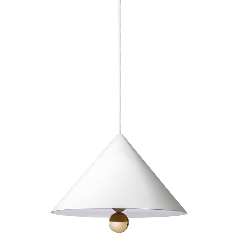 Cherry Large Pendant - White, Gold