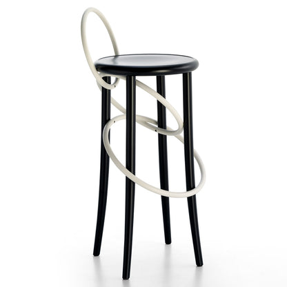 Cirque Two Tone Tall Stool - Black Lacquer Base, White Lacquer Ring