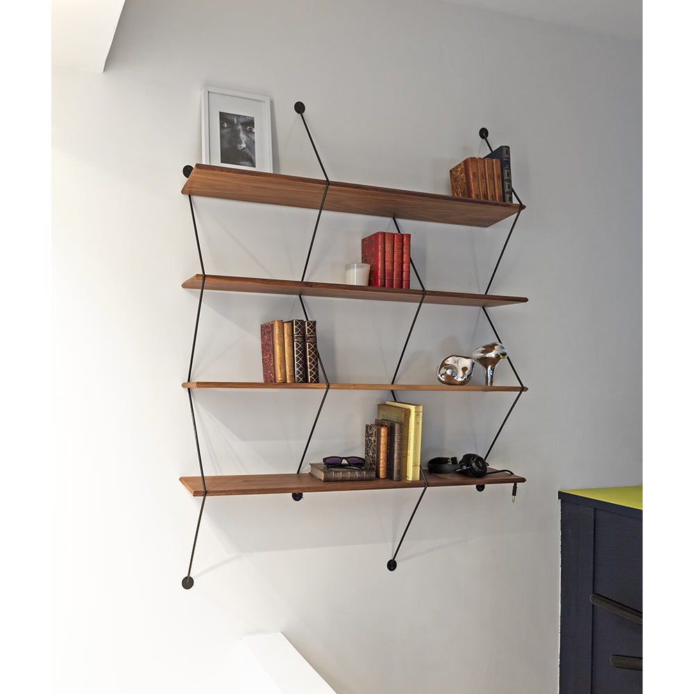 Climb Shelving System - Walnut, Black