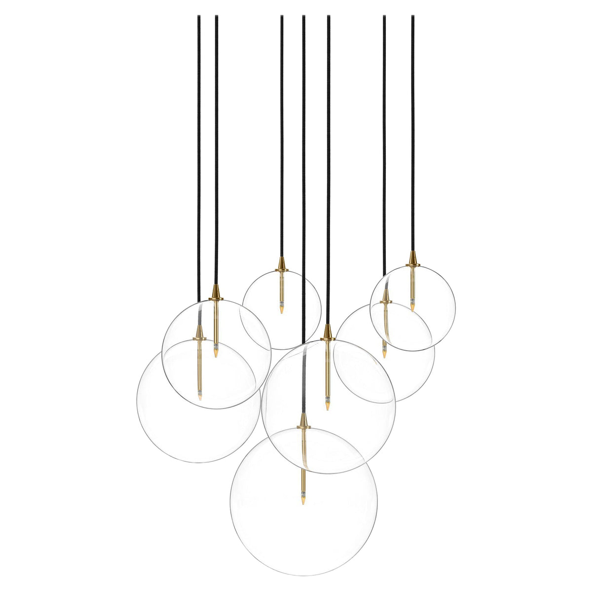 Cluster 7 Mix Chandelier - Clear Glass