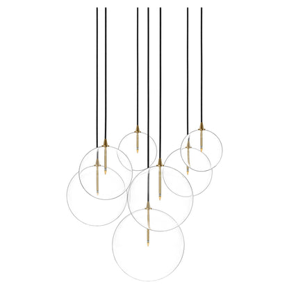Cluster 7 Mix Chandelier - Clear Glass