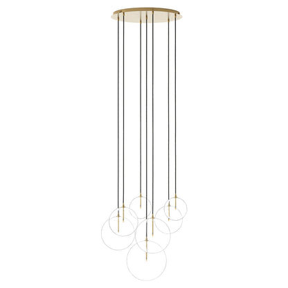Cluster 7 Mix Chandelier - Clear Glass