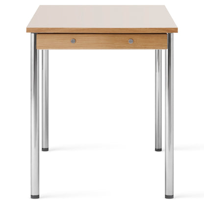 Co 55" Table - Chrome Base, Creme Laminate