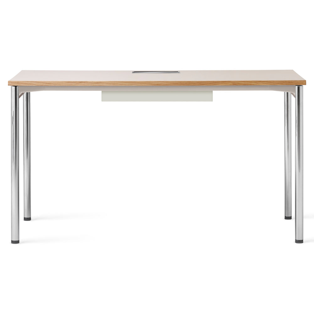 Co 55" Table Management - Chrome Base, Creme Laminate