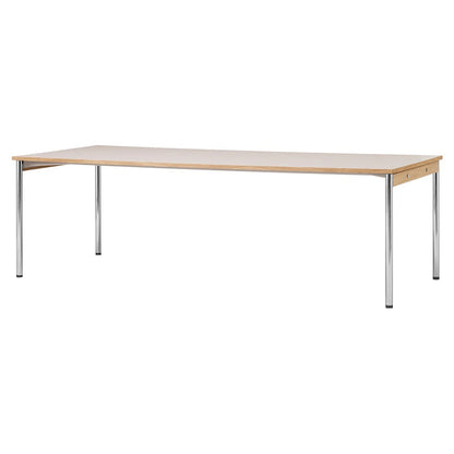 Co 94.5" Table - Chrome Base, Creme Laminate