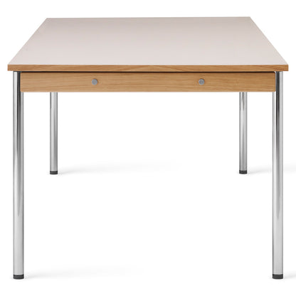 Co 94.5" Table - Chrome Base, Creme Laminate