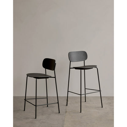 Co Seat Upholstered Bar Counter Chair - Dark Stained Oak