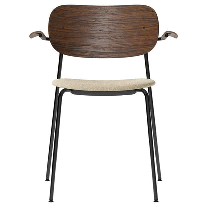 Co Seat Upholstered Dining Armchair - Dark Stained Oak
