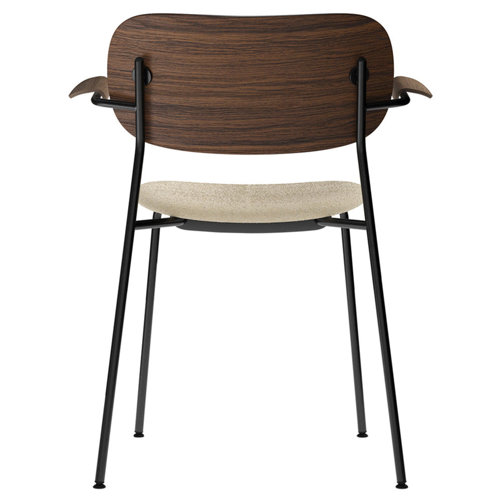 Co Seat Upholstered Dining Armchair - Dark Stained Oak