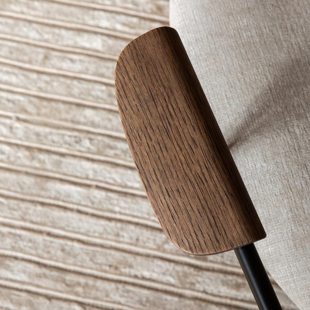 Co Seat Upholstered Dining Armchair - Dark Stained Oak