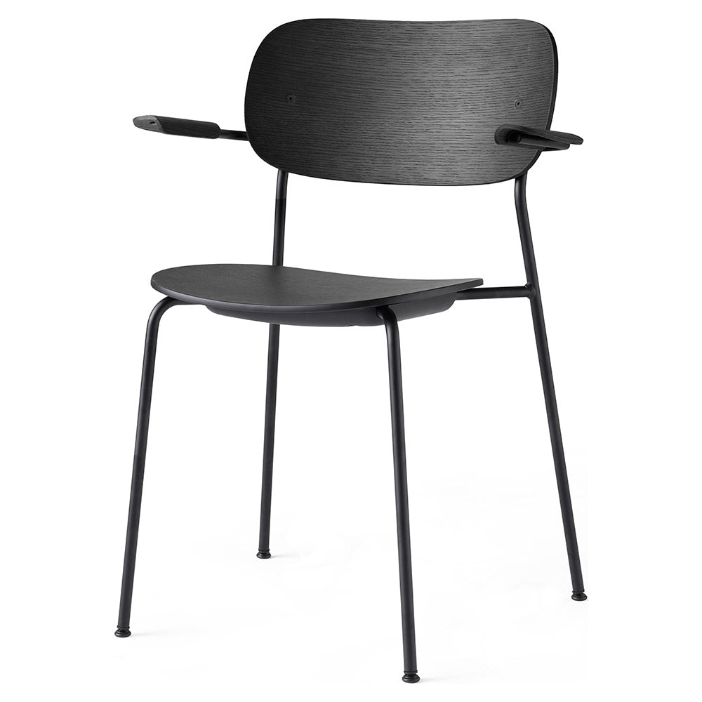 Co Unupholstered Dining Armchair - Black Base, Black Oak