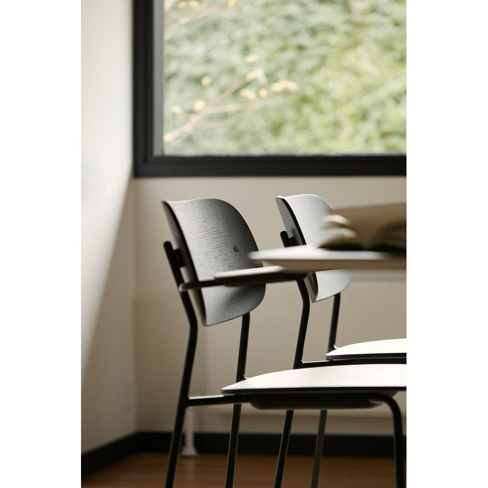 Co Unupholstered Dining Armchair - Black Base, Black Oak