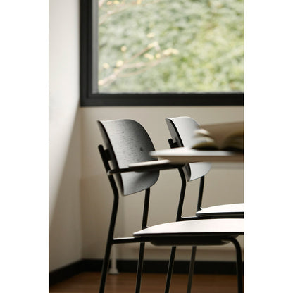 Co Unupholstered Dining Armchair - Black Base, Black Oak