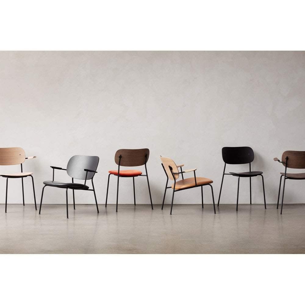 Co Unupholstered Dining Armchair - Black Base, Black Oak