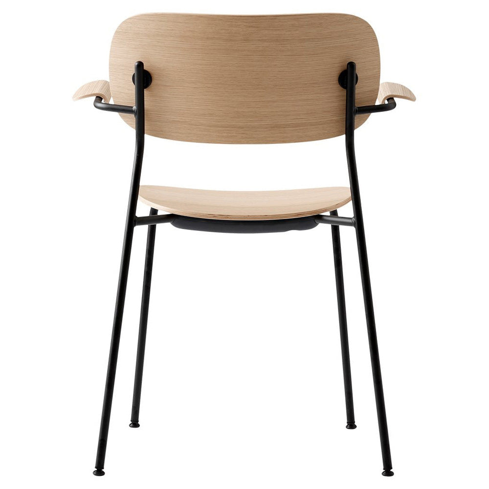 Co Unupholstered Dining Armchair - Black Base, Natural Oak