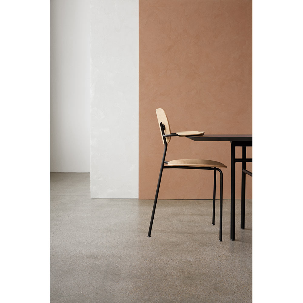 Co Unupholstered Dining Armchair - Black Base, Natural Oak