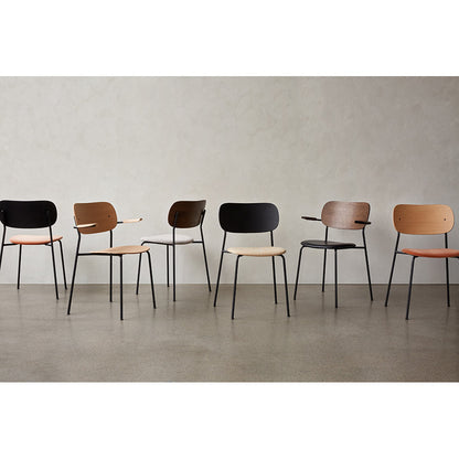 Co Unupholstered Dining Armchair - Black Base, Natural Oak