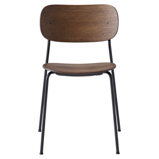 Co Unupholstered Dining Chair - Black Base, Dark Stained Oak