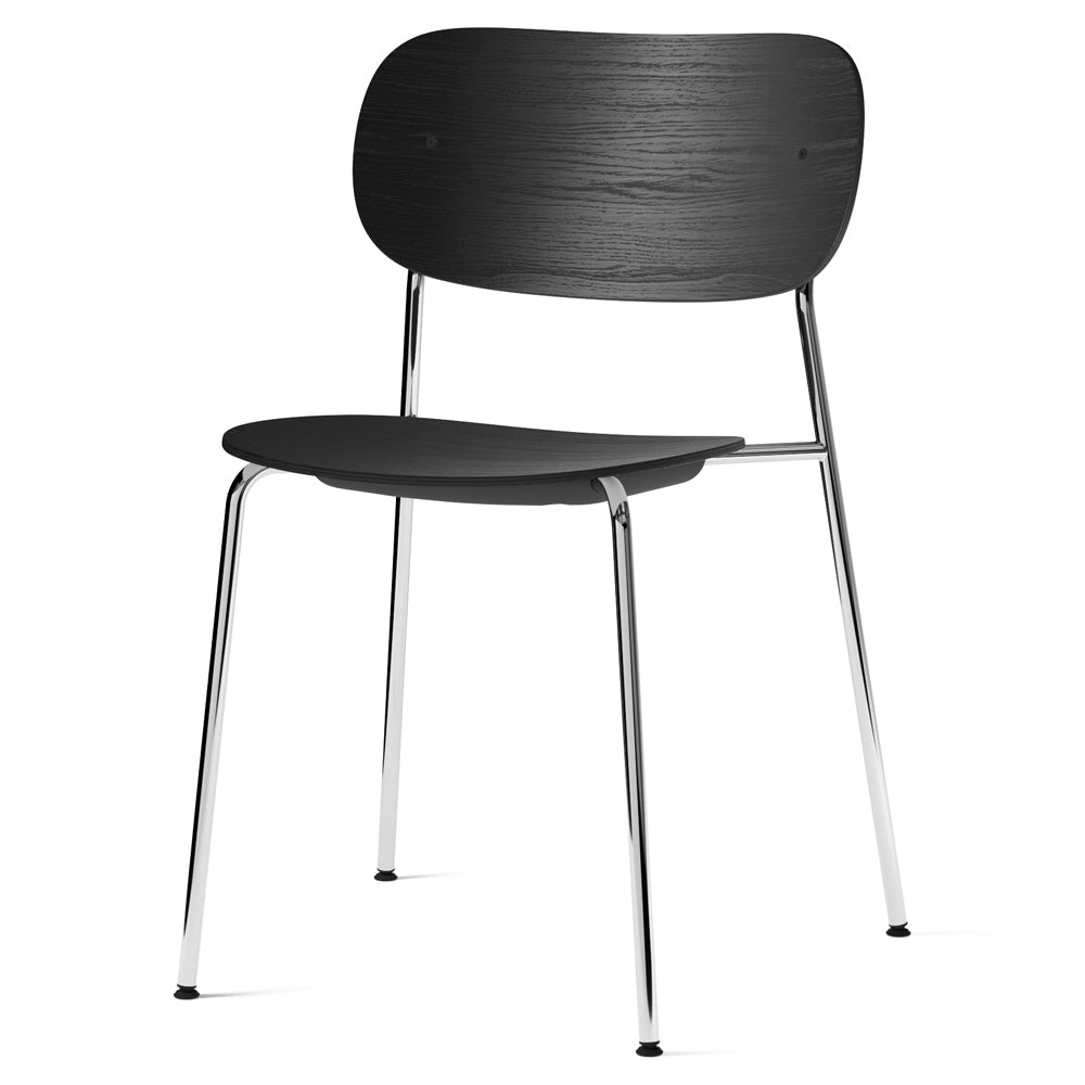 Co Unupholstered Dining Chair - Chrome Base, Black Oak