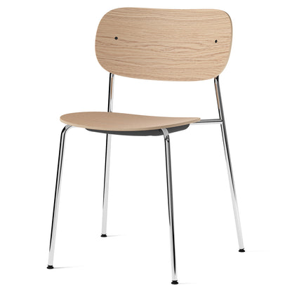 Co Unupholstered Dining Chair - Chrome Base, Natural Oak