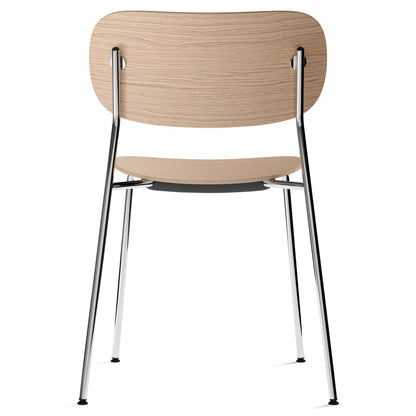 Co Unupholstered Dining Chair - Chrome Base, Natural Oak