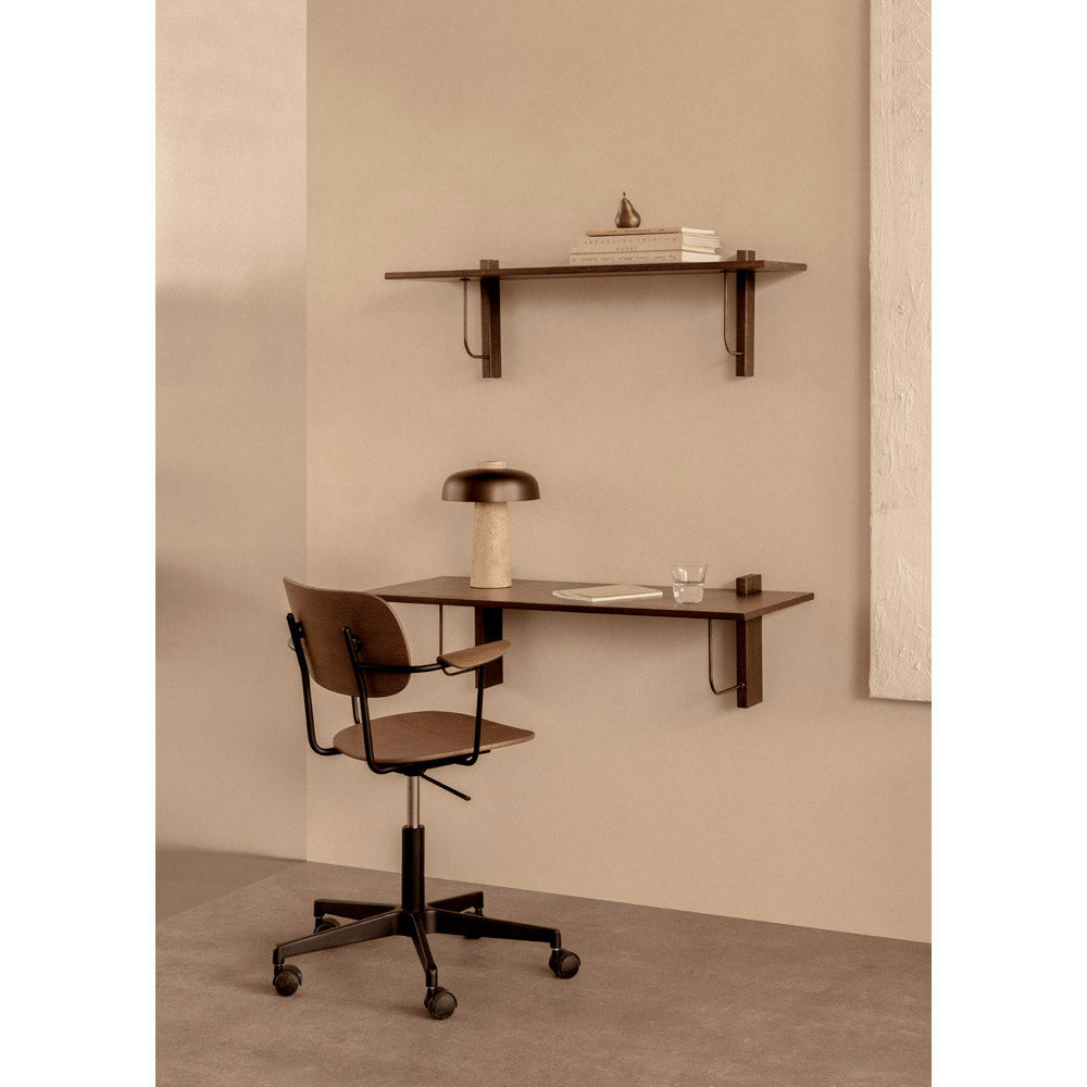 Co Unupholstered Task Armchair - Black Base, Black Oak