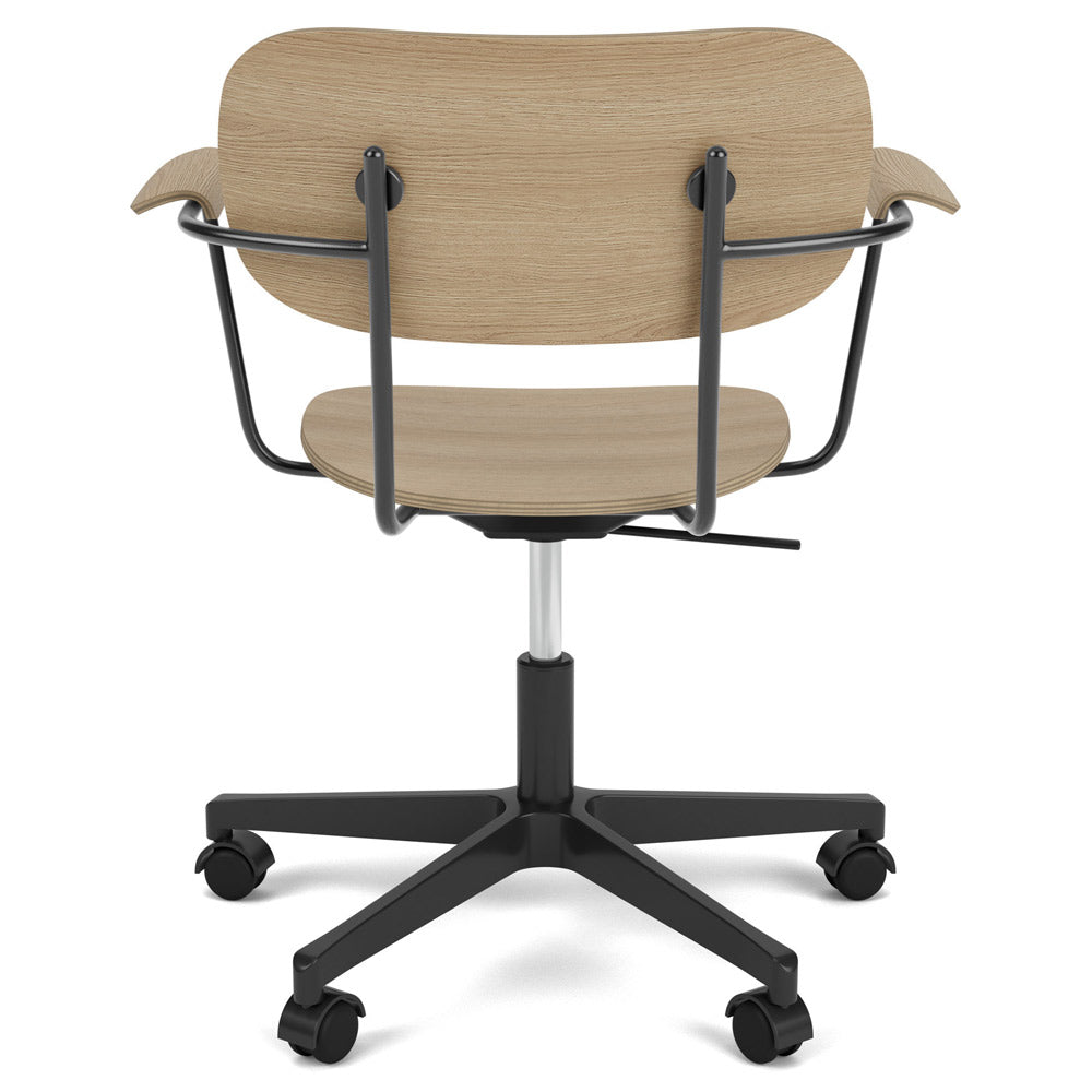 Co Unupholstered Task Armchair - Black Base, Natural Oak