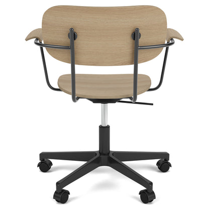 Co Unupholstered Task Armchair - Black Base, Natural Oak
