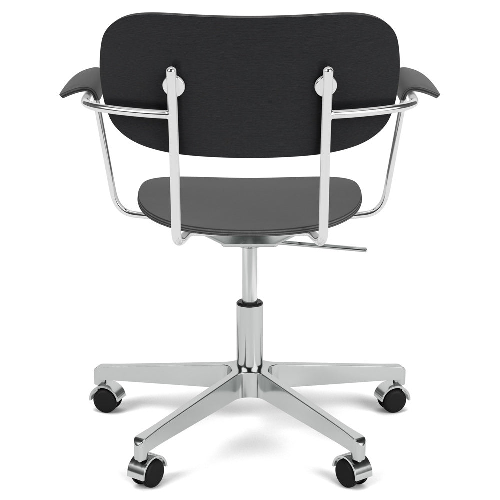 Co Unupholstered Task Armchair - Polished Base, Black Oak