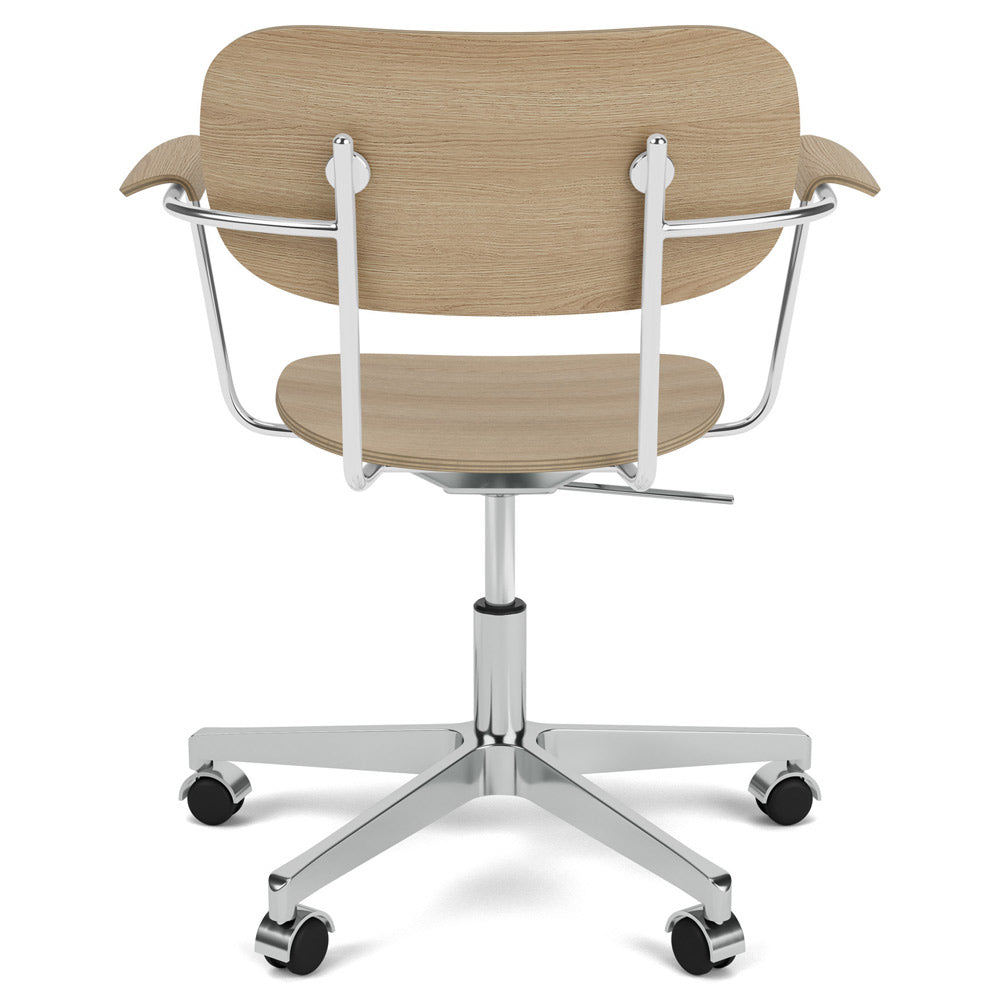 Co Unupholstered Task Armchair - Polished Base, Natural Oak