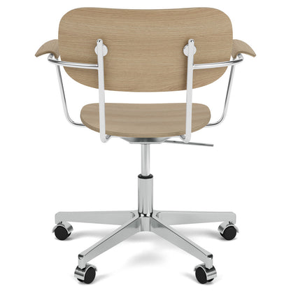 Co Unupholstered Task Armchair - Polished Base, Natural Oak
