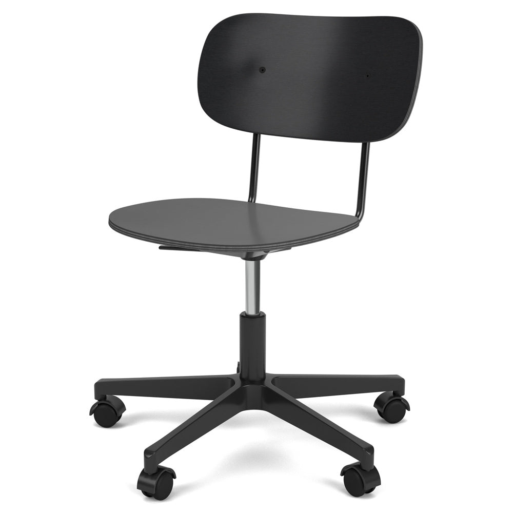 Co Unupholstered Task Chair - Black Base, Black Oak