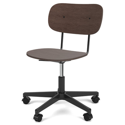 Co Unupholstered Task Chair - Black Base, Dark Stained Oak