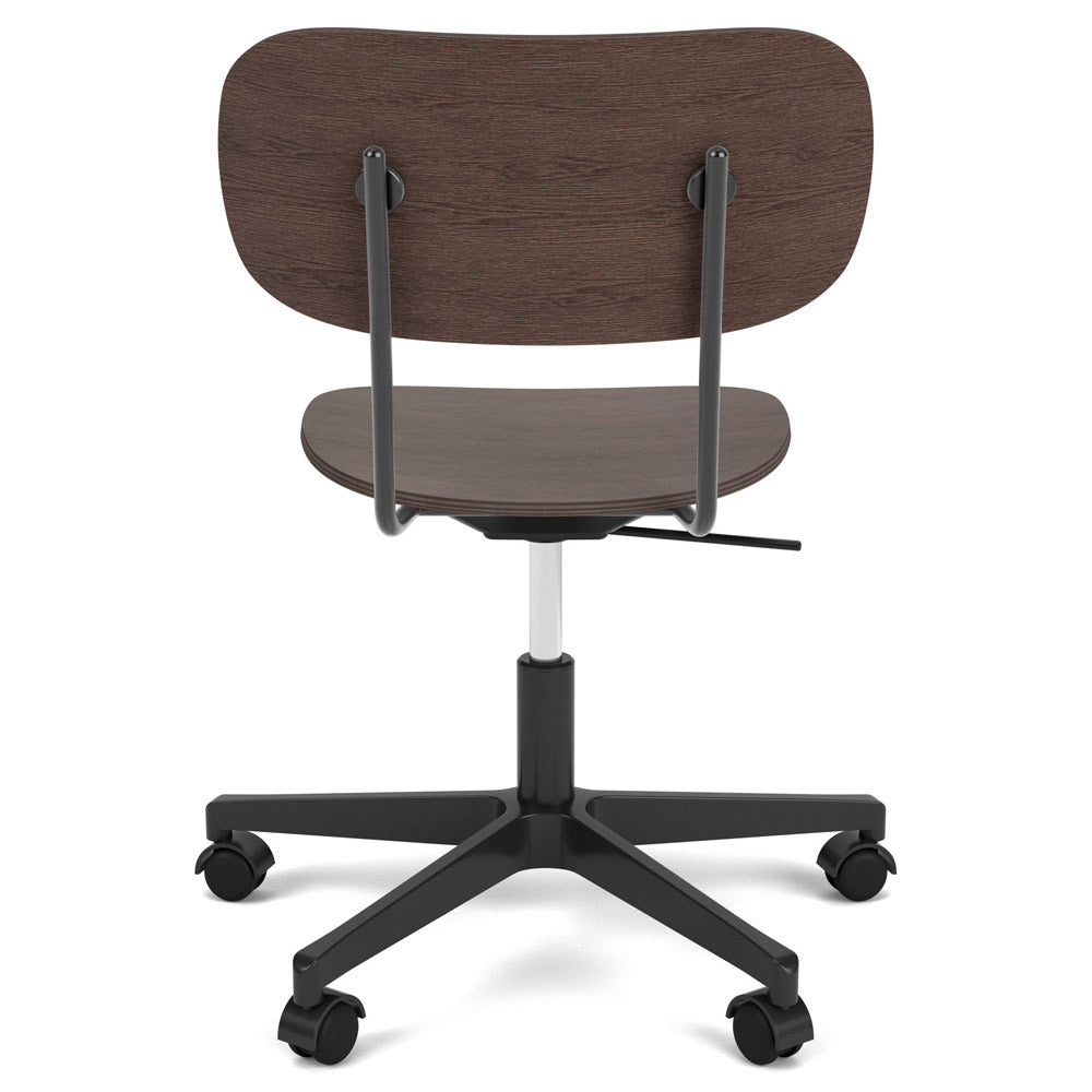 Co Unupholstered Task Chair - Black Base, Dark Stained Oak